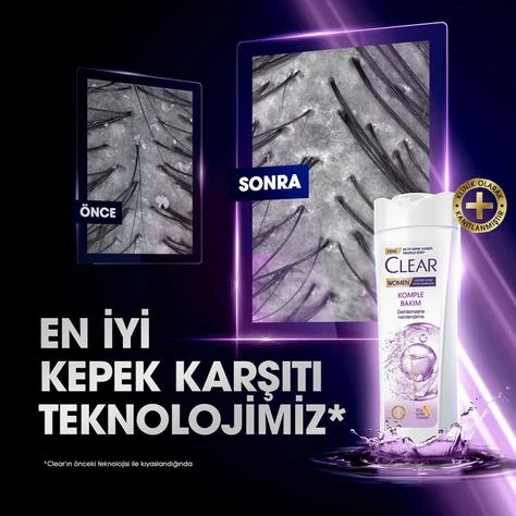 Clear Women Kepeğe Karşı Etkili Şampuan Komple Bakım Derinlemesine Nemlendirme 350 ml