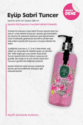 Eyüp Sabri Tuncer Isparta Gülü Sıvı Sabun 500 ml