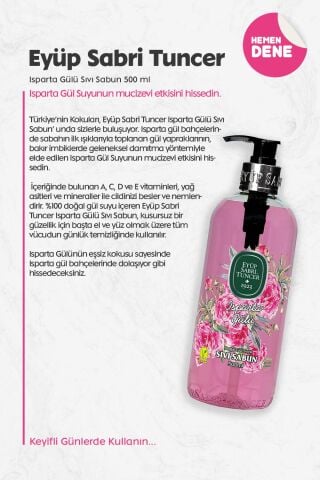 Eyüp Sabri Tuncer Isparta Gülü Sıvı Sabun 500 ml