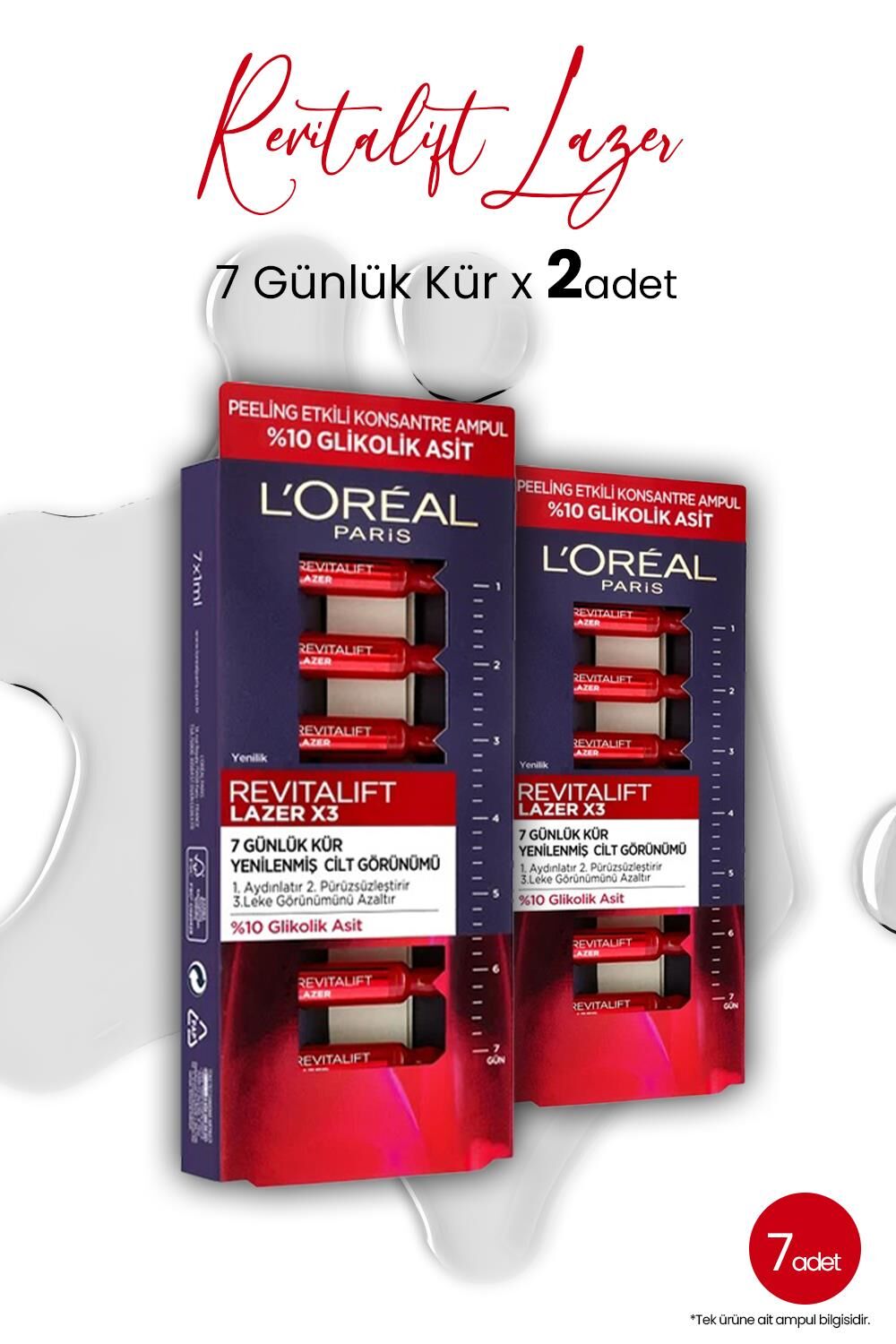 Loreal Paris Revitalift Lazer X3 Peeling Etkili 7 Günlük Ampül Kür x 2 Adet