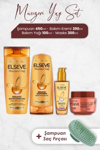 Elseve Mucizevi Yağ Amla Saç Bakım Serisi 6 ve Şampuan Fırçası