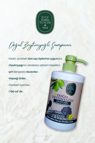 Eyüp Sabri Tuncer Doğal Zeytinyağlı Şampuan 11 AL 10 ÖDE 700 ml ve Pamuk