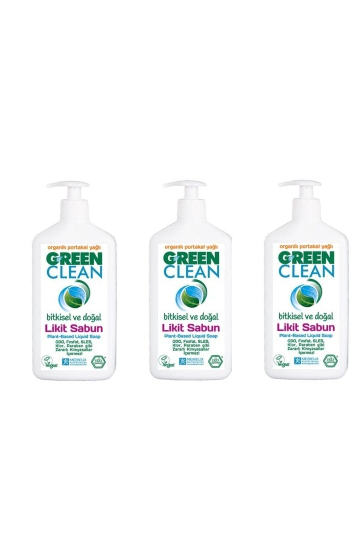 Green Clean Organik Portakal Yağlı Likit Sabun 500 ml 3'lü Set