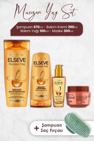 Elseve Mucizevi Yağ Amla Saç Bakım Serisi 7 ve Şampuan Fırçası