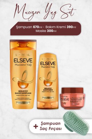 Elseve Mucizevi Yağ Amla Saç Bakım Serisi 8 ve Şampuan Fırçası