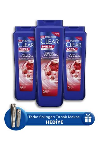 Clear Hızlı Stil 2'si 1 Arada Şampuan 485 ml 3 Adet, Tırnak Makası Seti Hediye