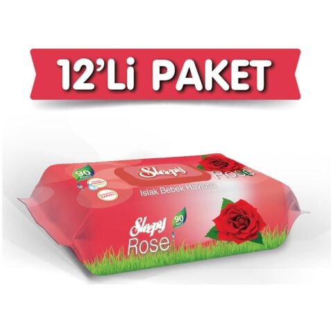 Sleepy Gül Kokulu Islak Havlu 12 x 90'lı
