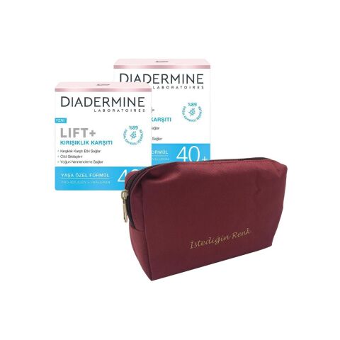 Diadermine Kırışıklık Karşıtı Krem Lift+ 40+ x 2 ve 'İstediğin Sen' Çanta Hediyeli