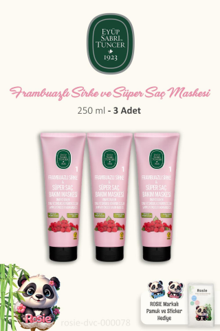 Eyüp Sabri Tuncer 3 'lü Frambuazlı Sirke Saç Maskesi 250 ml ve ROSIE Pamuk