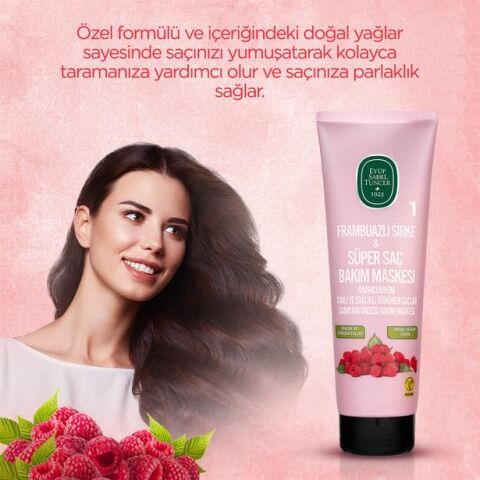 Eyüp Sabri Tuncer 3 'lü Frambuazlı Sirke Saç Maskesi 250 ml ve ROSIE Pamuk