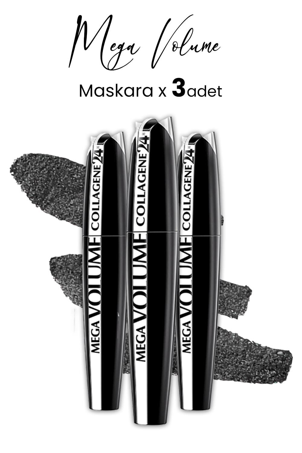 Loreal Paris Mega Volume Collagene 24H Siyah Maskara x 3 Adet