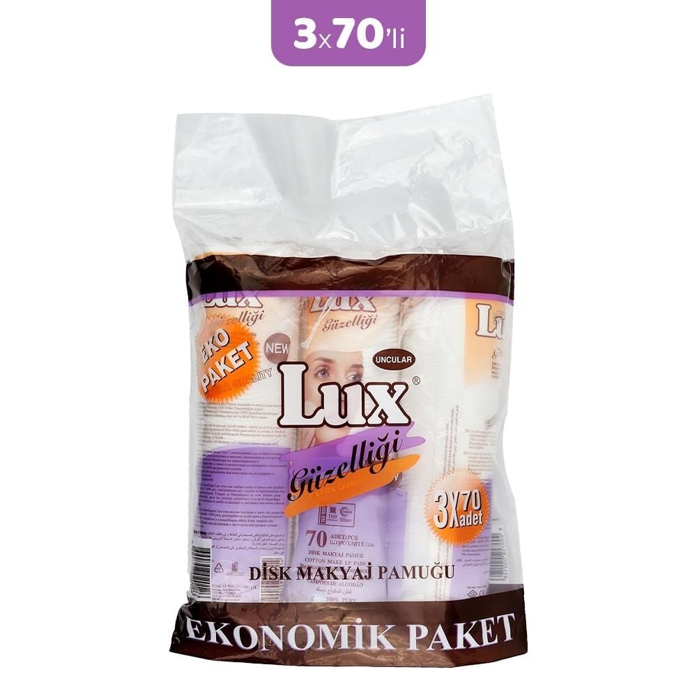 Lux Disk Makyaj Pamuğu 3x70'li (Eko Paket)