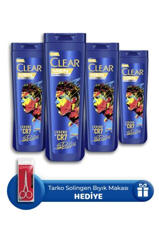 Clear Men Şampuan Legend By Cr7 325 ml 4 Adet, Bıyık Makası Hediye