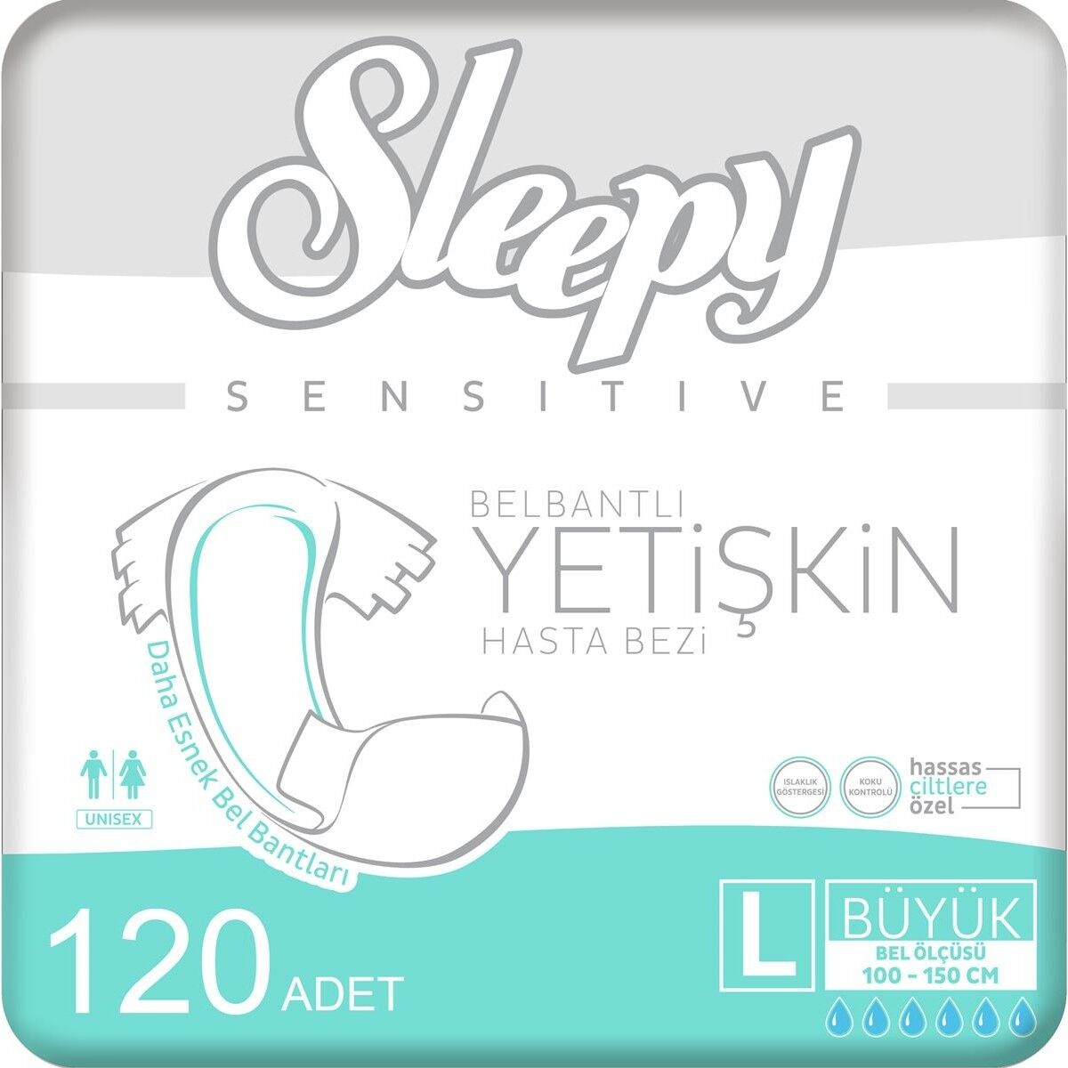 Sleepy 4'Lü Sleepy Large Yetişkin Hasta Bezi 30x4 Adet (120 Adet)