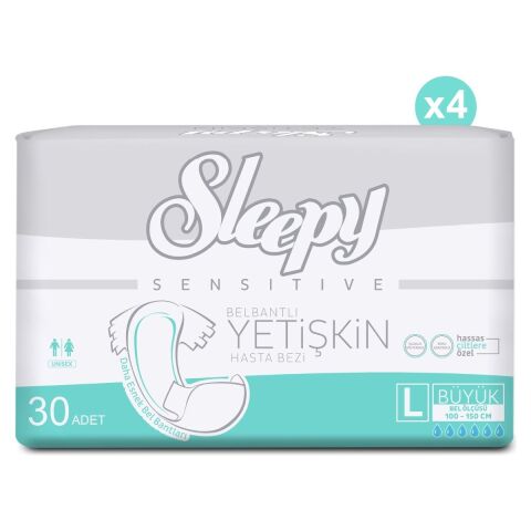 Sleepy 4'Lü Sleepy Large Yetişkin Hasta Bezi 30x4 Adet (120 Adet)