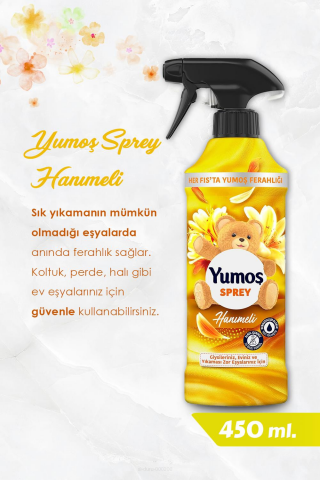 Yumoş Hanımeli Sprey, 5 AL 4 Öde 450 ml, Pamuk Hediyeli