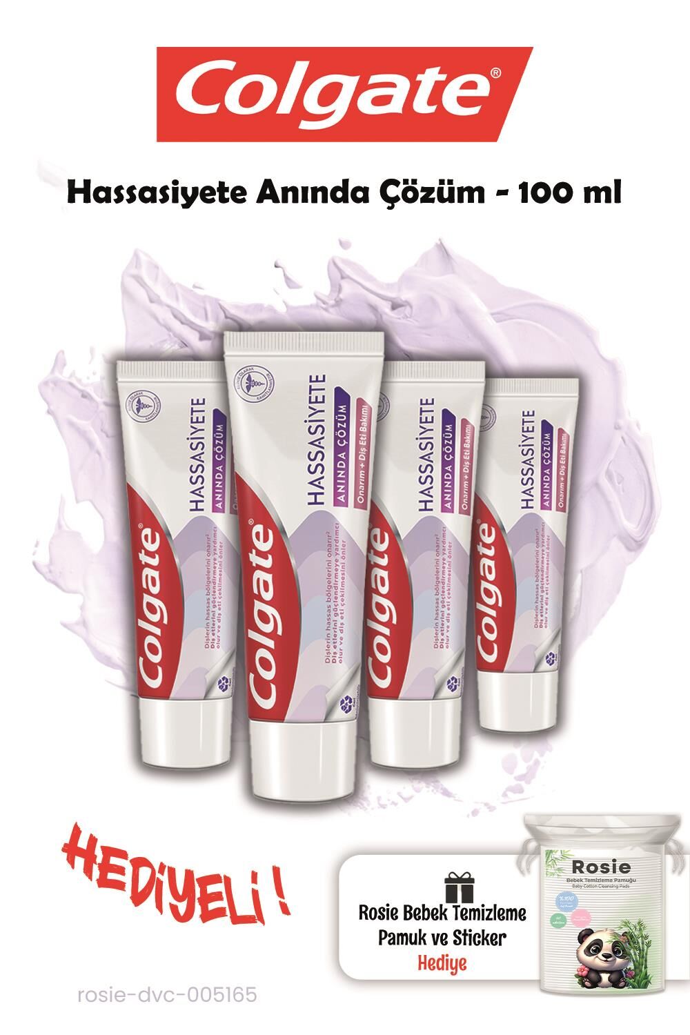 Colgate 4 Adet Hassasiyete Anında Çözüm 100 ml ve Rosie Hediye