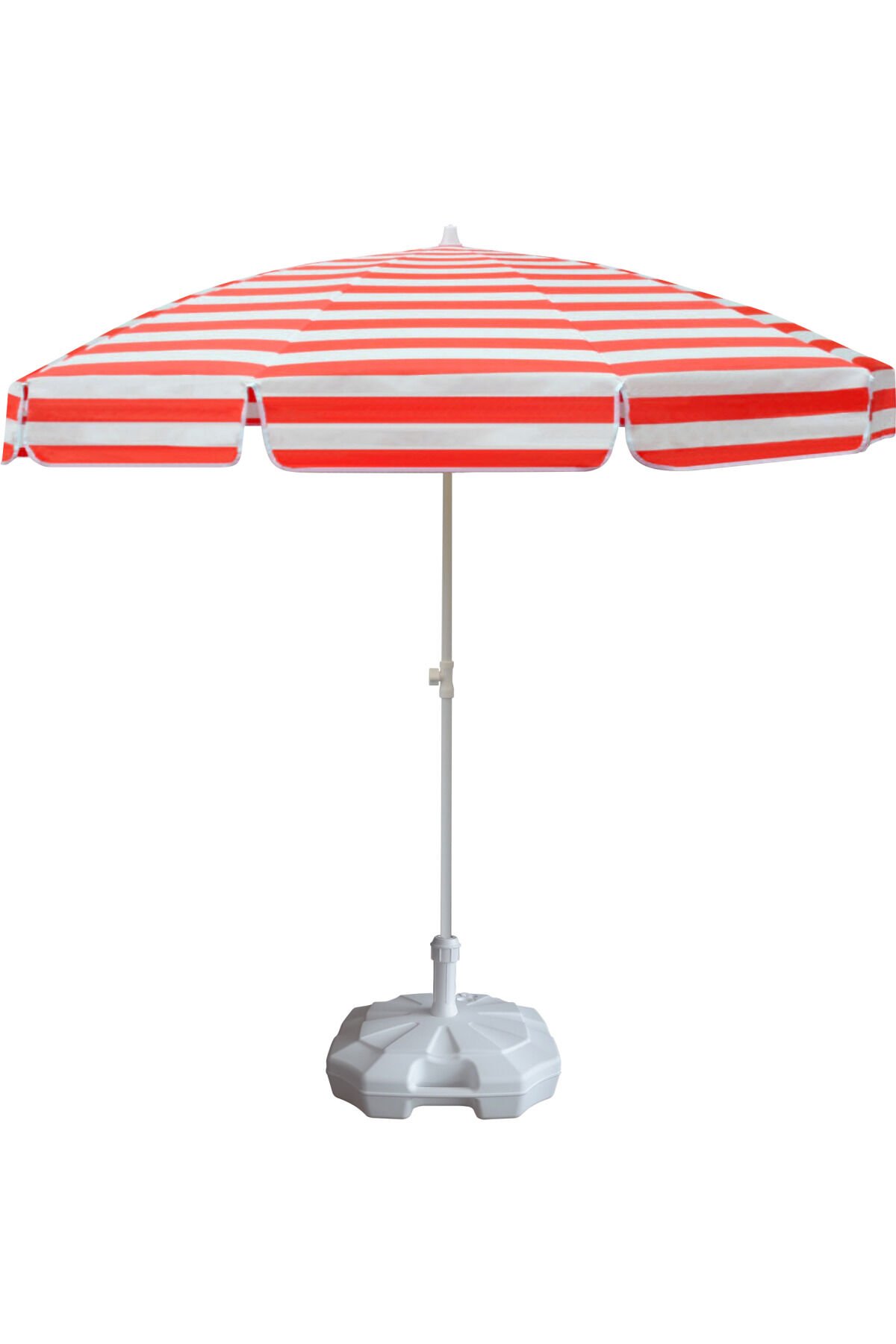 Kırmızı Beyaz 200/8 Çizgili Plaj Ve Güneş Şemsiyesi 20 Litre Bidonlu Taşıma Çantası Hediyeli