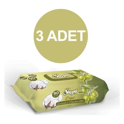 Sleepy Islak Havlu Zeytinyağlı 3 x 90' lı