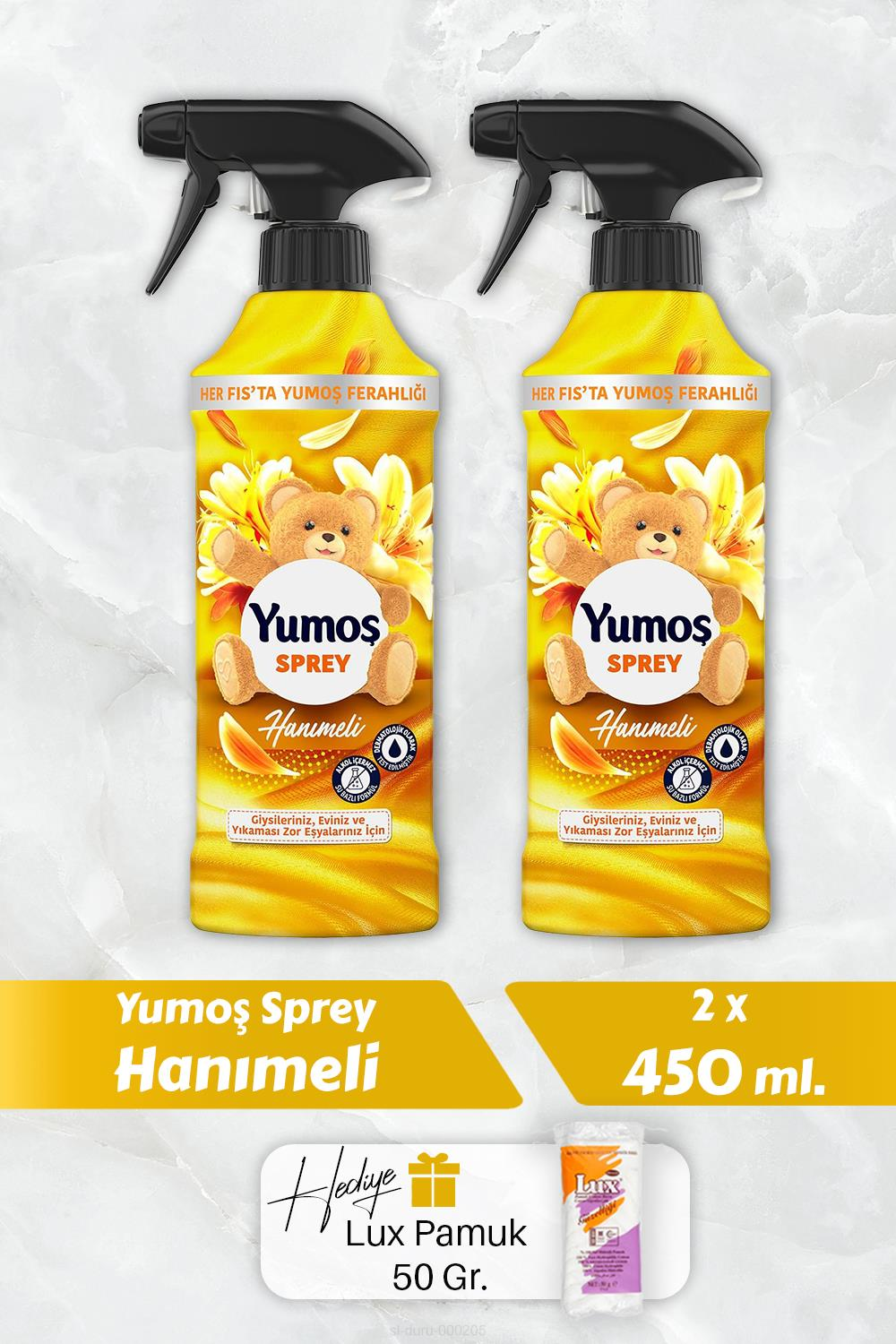 Hanımeli Sprey Koku 2 Adet, Pamuk Hediyeli