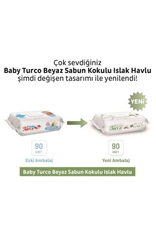 Baby Turco Turco Baby Islak Havlu 90'lı Beyaz Sabun X24 Adet