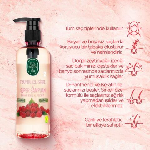 3 Adet Eyüp Sabri Tuncer Frambuazlı Sirke Şampuan 500 ml ve ROSIE Pamuk
