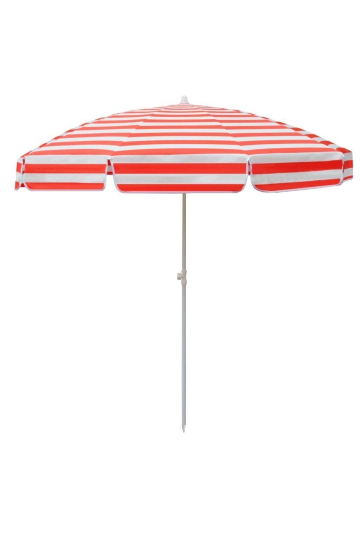 Kırmızı Beyaz Çizgili 200/8 Plaj Ve Güneş Şemsiyesi Taşıma Çantası Hediyeli