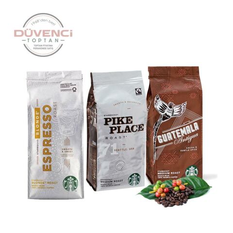 Düvenci Toptan Starbucks Guatemala, Pike Plave ve Blonde Espresso Çekirdek Kahve 250 Gr 3 Adet