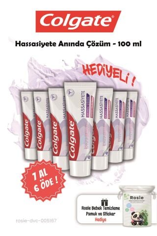 Colgate 7 AL 6 ÖDE Hassasiyete Anında Çözüm 100 ml ve Rosie Hediye