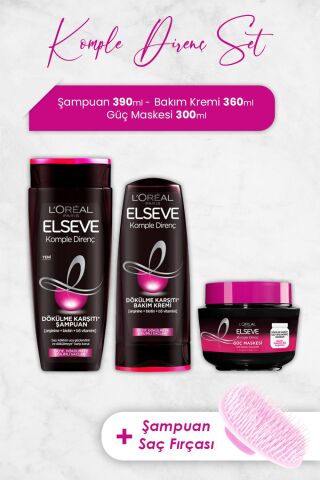 Elseve Komple Direnç Saç Bakım Serisi 4 ve Şampuan Fırçası