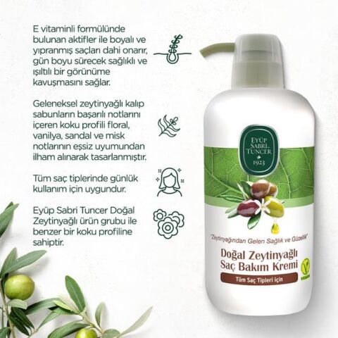 Eyüp Sabri Tuncer 3'lü Doğal Zeytinyağlı Saç Kremi 600 ml ve ROSIE