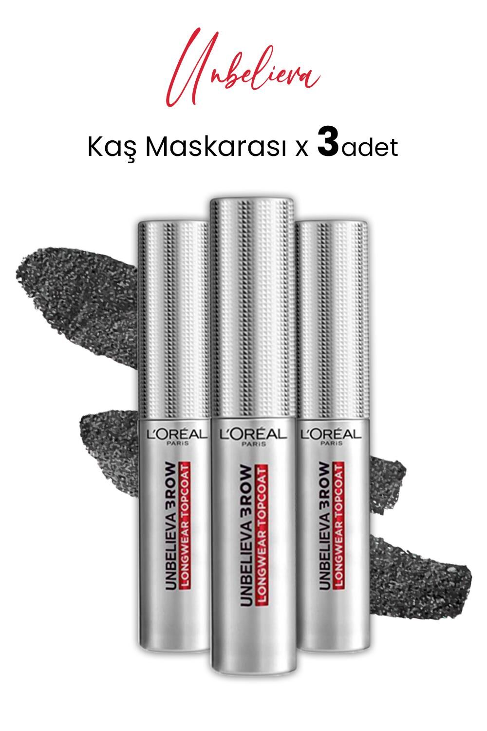 Loreal Paris Unbelieva Brow Uzun Süre Kalıcı Şeffaf Kaş Maskarası x 3 Adet