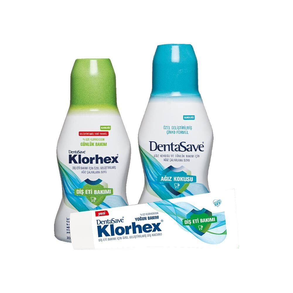 DentaSave Ağız Çalkalama Suyu Ağız Kokusu Çinko, Günlük Bakım 300 ml ve Diş Macunu Yoğun Bakım 75 ml