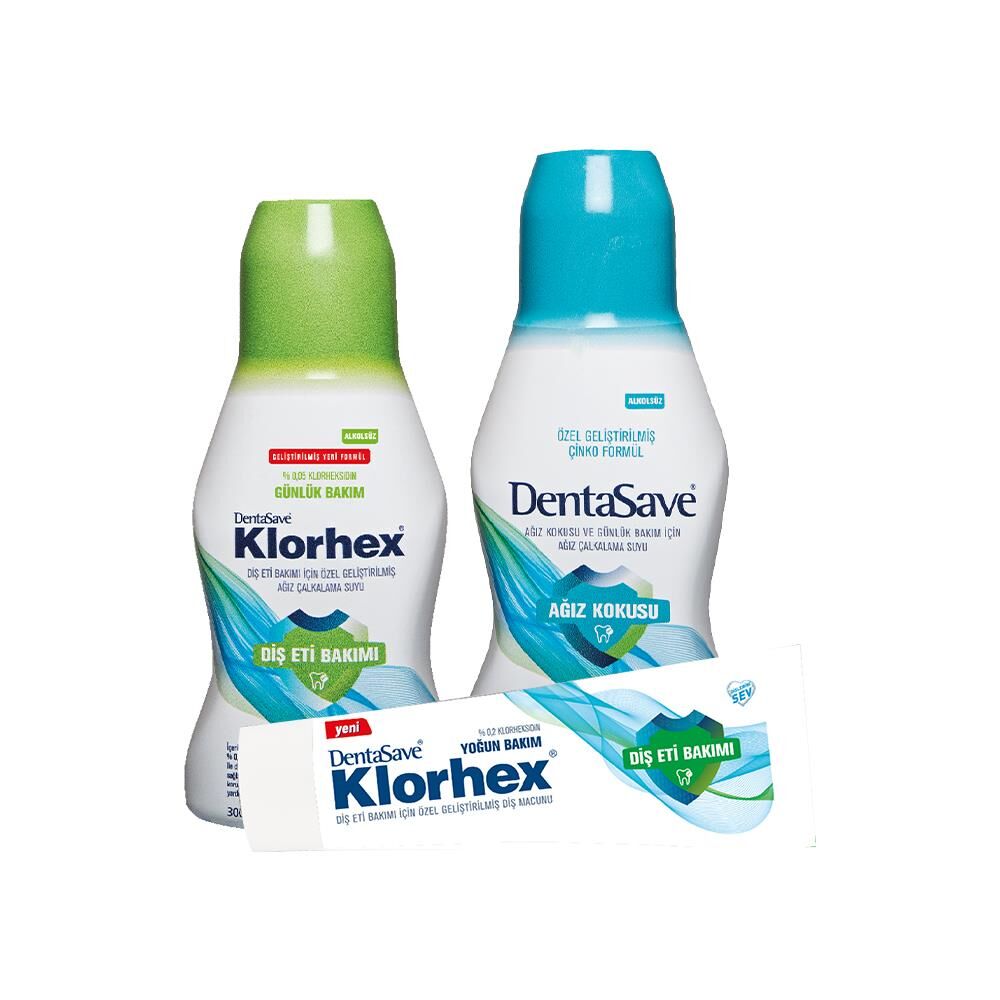 DentaSave Ağız Çalkalama Suyu Ağız Kokusu Çinko, Günlük Bakım 300 ml ve Diş Macunu Yoğun Bakım 75 ml