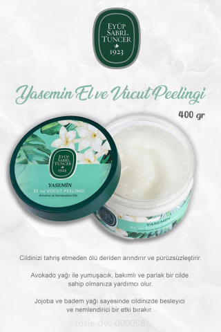 Eyüp Sabri Tuncer 3'lü El ve Vücut Peelingi Yasemin 400 gr ve %100 Pamuk ROSIE