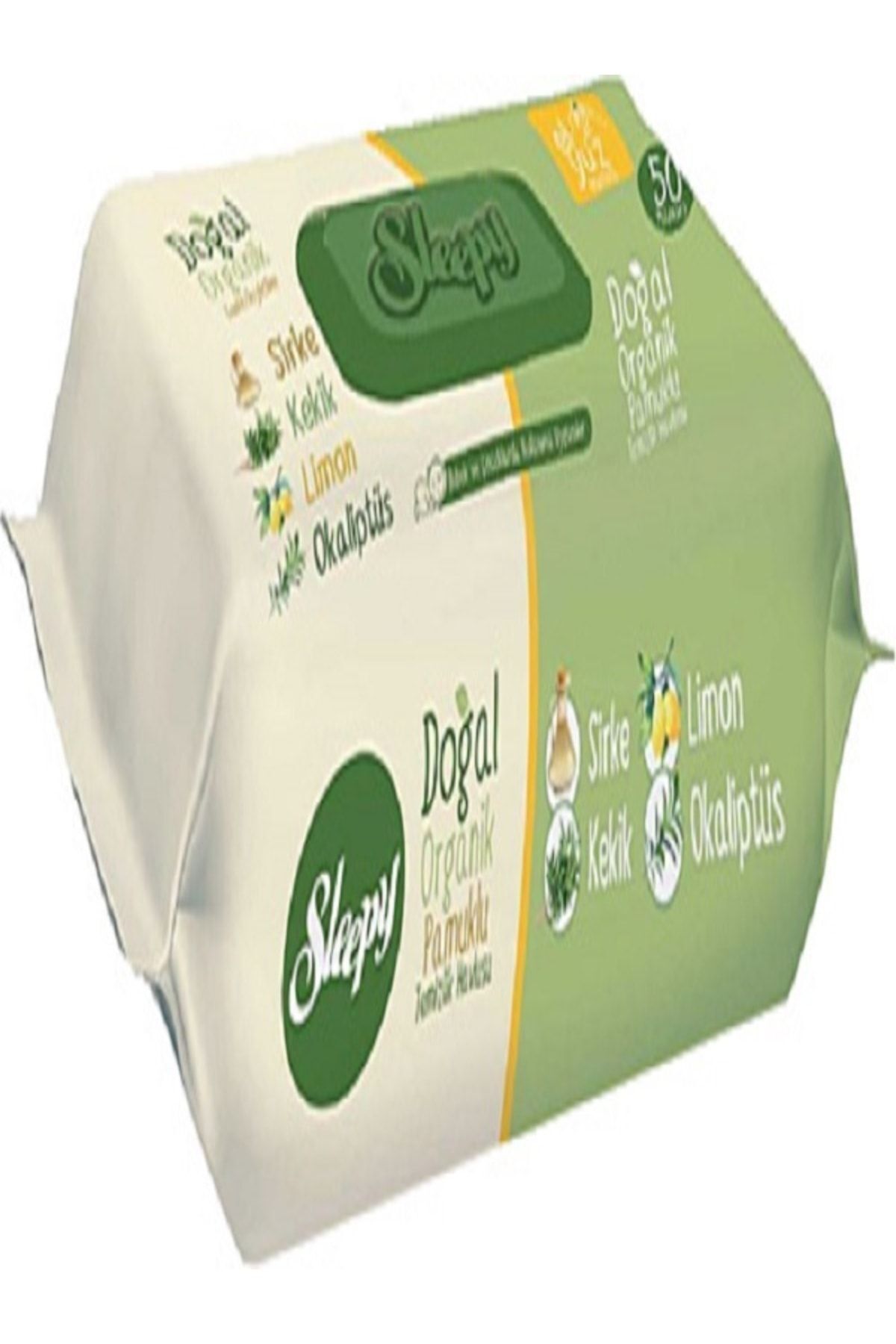 Doğal Organik Pamuklu 50 Yaprak Islak Mendil X 2 Paket