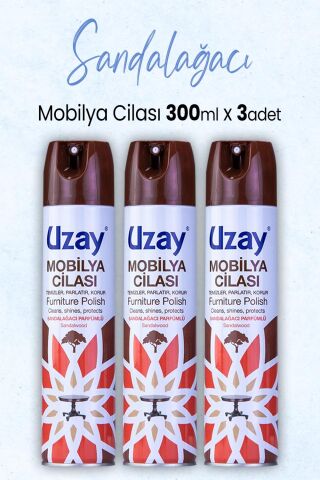 Uzay Mobilya Cilası Sandalağacı 300 ml x 3 Adet