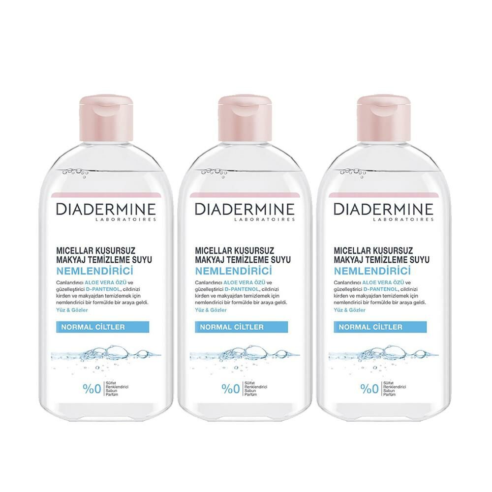 Diadermine Micellar Kusursuz Makyaj Temizleme Suyu Nemlendirici 400 ml x 3 Adet