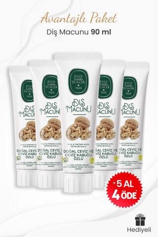 Eyüp Sabri Tuncer 5 al 4 öde Ceviz ve Kabuğu Özlü Diş Macunu Hediyeli