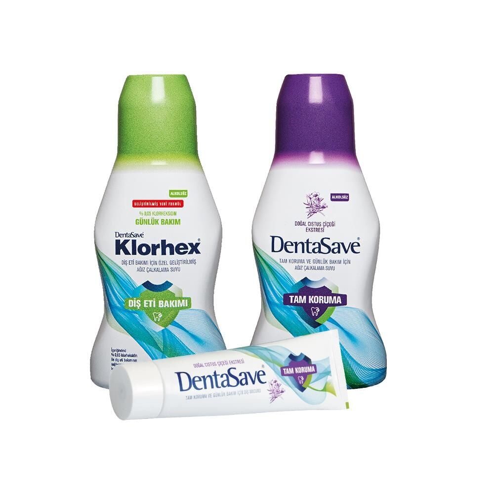 Dentasave Klorhex Günlük Bakım, Cistus Ağız Çalkalama Suyu 300 ml ve Diş Macunu Cistus 75 ml