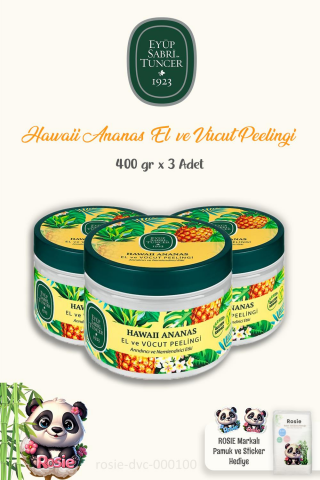 Eyüp Sabri Tuncer 3'lü  El ve Vücut Peelingi Hawaii Ananas 400 gr ve ROSIE Pamuk