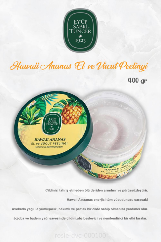 Eyüp Sabri Tuncer 3'lü  El ve Vücut Peelingi Hawaii Ananas 400 gr ve ROSIE Pamuk