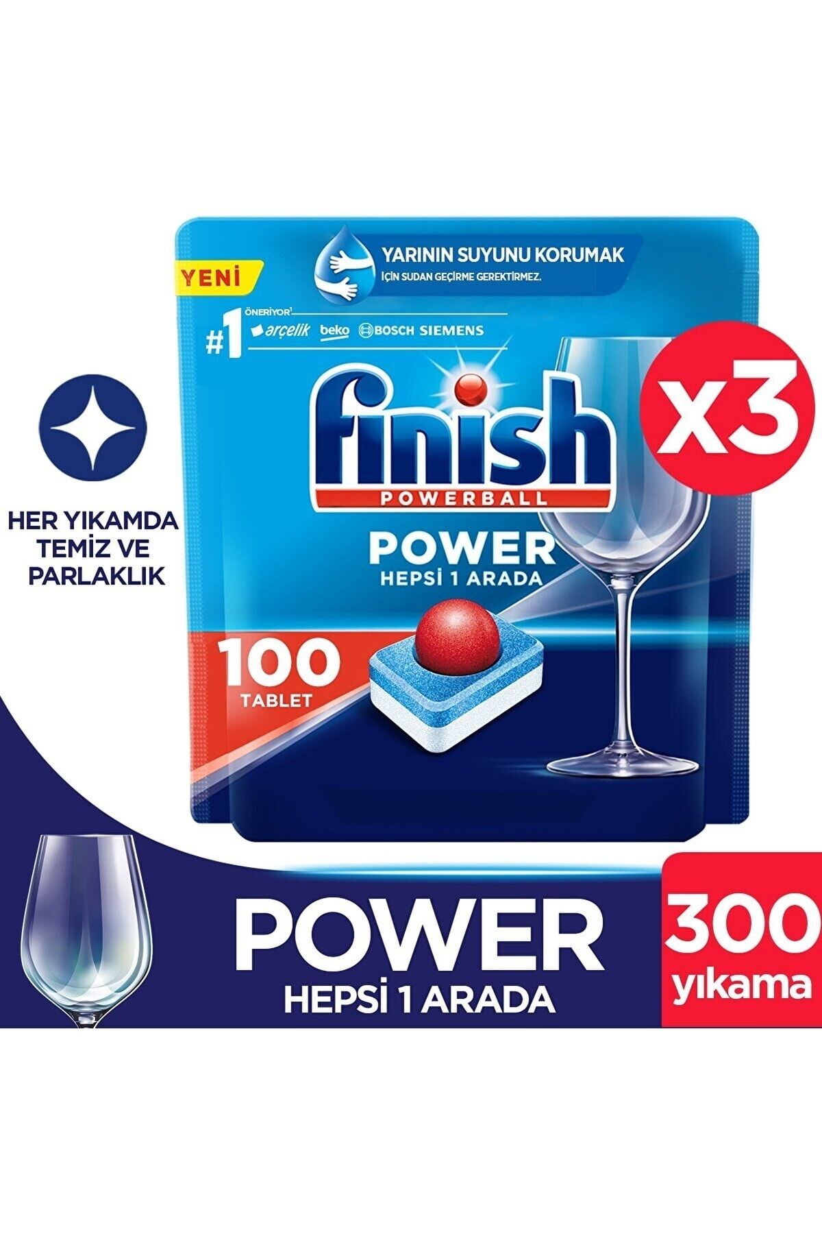 Finish Hepsi Bir Arada 300 Tablet (100 'lü x 3 Adet)