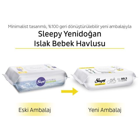 Sleepy Yenidoğan Islak Bebek Havlusu 24x40 (960 Yaprak)