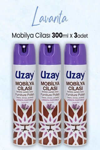 Uzay Mobilya Cilası Lavanta 300 ml x 3 Adet