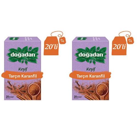 Doğadan Tarçın Karanfil Bardak Poşet Çay x 2 Kutu