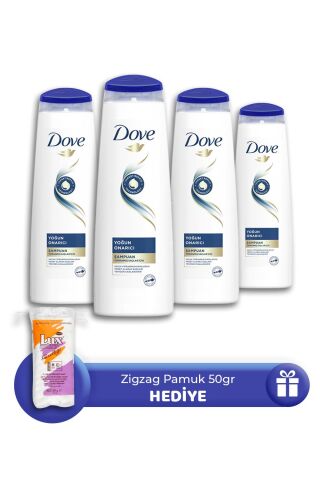 Dove Şampuan Yoğun Onarıcı 350 ml 4 Adet, Zigzag Pamuk 50 gr Hediye