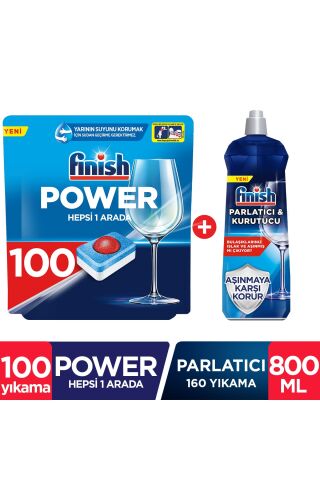 Finish Hepsi Bir Arada 100 Tablet ve Parlatıcı 800 ml
