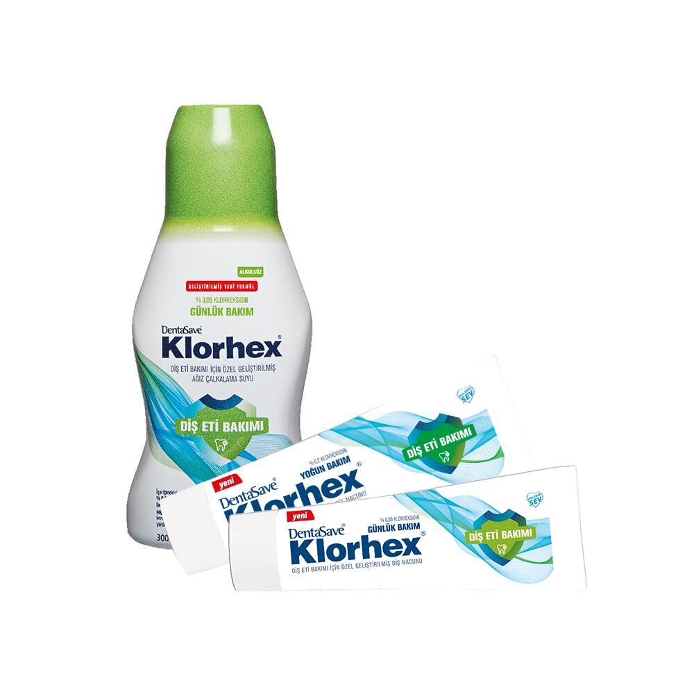 Dentasave Klorhex Günlük Bakım Ağız Çalkalama Suyu 300 ml, Diş Macunu Günlük ve Yoğun Bakım 75 ml