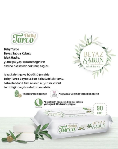Beyaz Sabunlu Baby Turco 7 Paket, 90'lı ve Rosie Koku Hediye